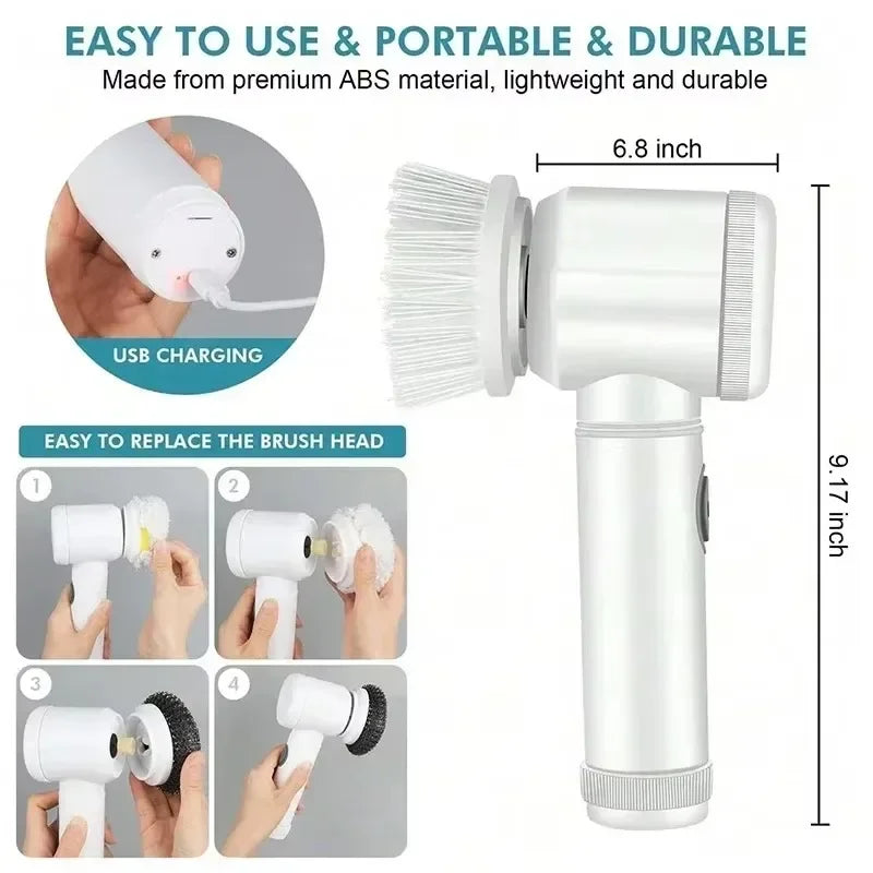 ScrubMate™ — The 5-In-1 Electric Cleaning Brush